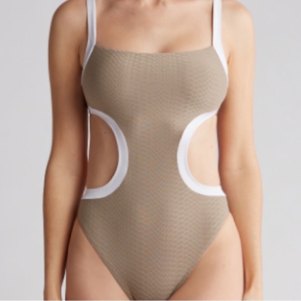 Colorblock one piece swimsuit